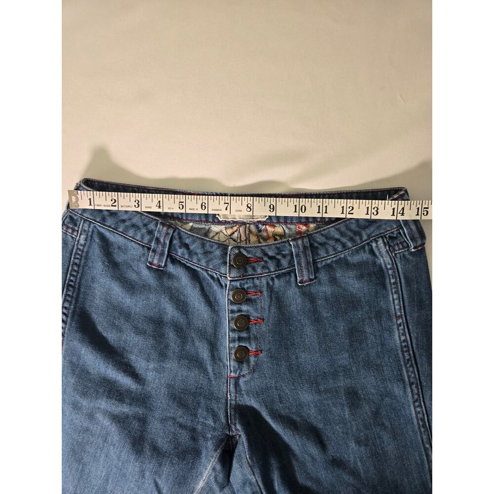 Free People Heartbreaker Embroidered Jeans Size 24 - Picture 9 of 11